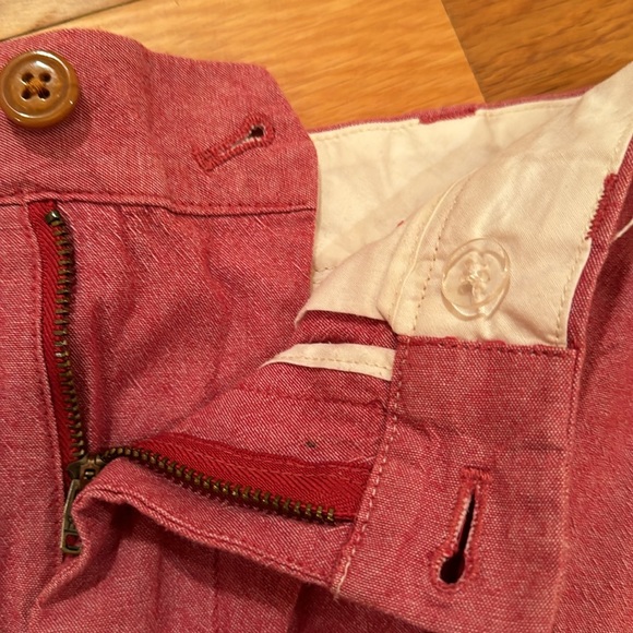 J.Crew gramercy chambray shorts 32w factory mens red salmon 4th of July teen boy - Picture 8 of 8